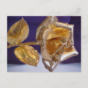 Golden rose - forever love postcard