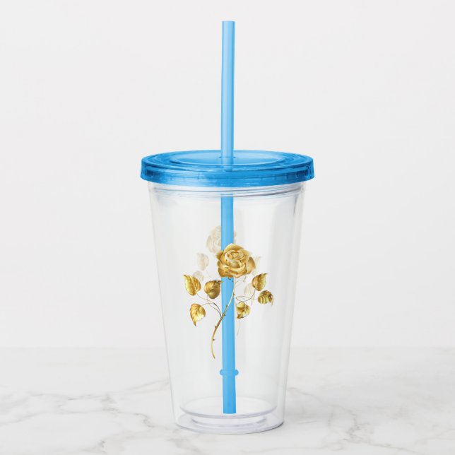 Golden rose ( gold rose ) acrylic tumbler (Front)