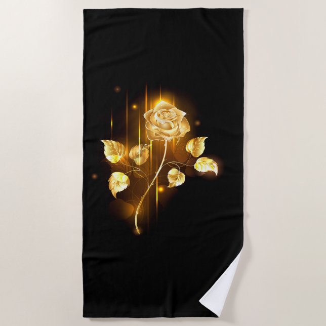 Golden rose ( gold rose ) beach towel (Front)