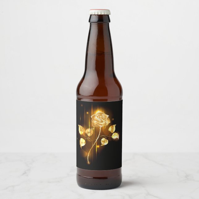 Golden rose ( gold rose ) beer bottle label (Front)