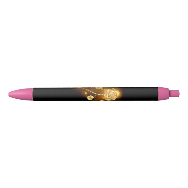Golden rose ( gold rose ) black ink pen (Front)