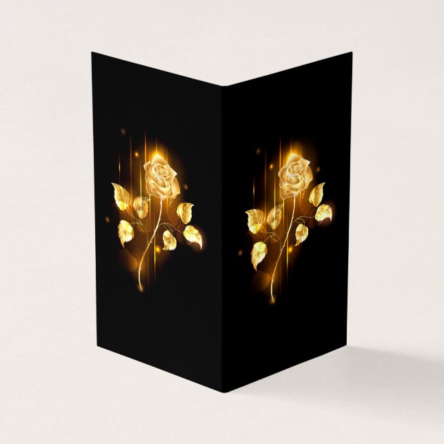 Golden rose ( gold rose ) business card (Outside)