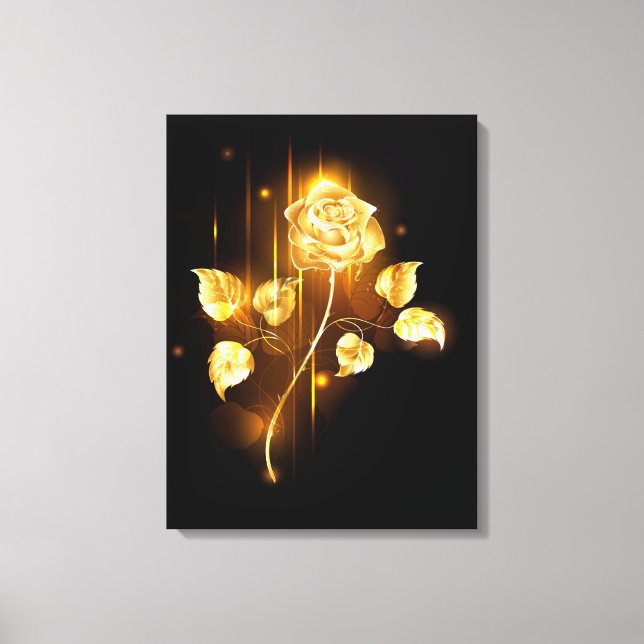 Golden rose ( gold rose ) canvas print (Front)
