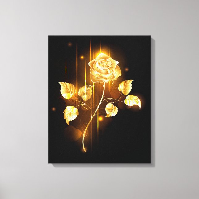 Golden rose ( gold rose ) canvas print (Front)
