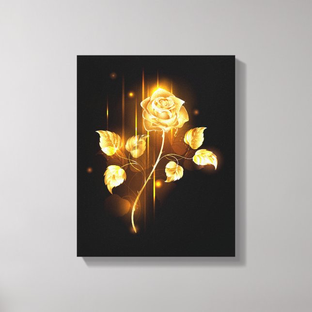 Golden rose ( gold rose ) canvas print (Front)