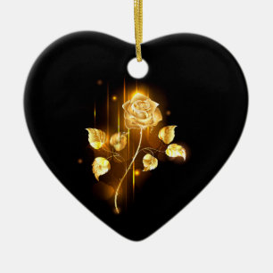 Golden rose ( gold rose ) ceramic tree decoration