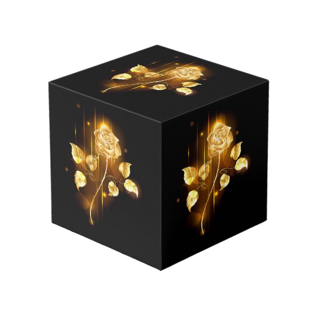 Golden rose ( gold rose ) cube (Front Angled)