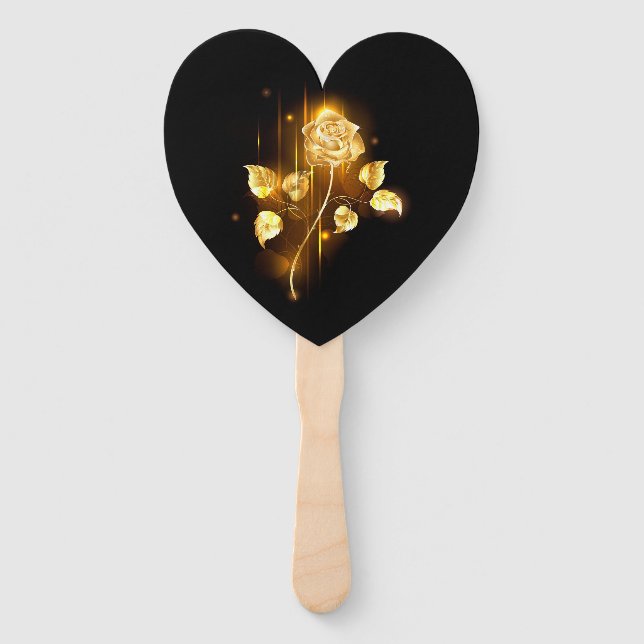 Golden rose ( gold rose ) hand fan (Front)
