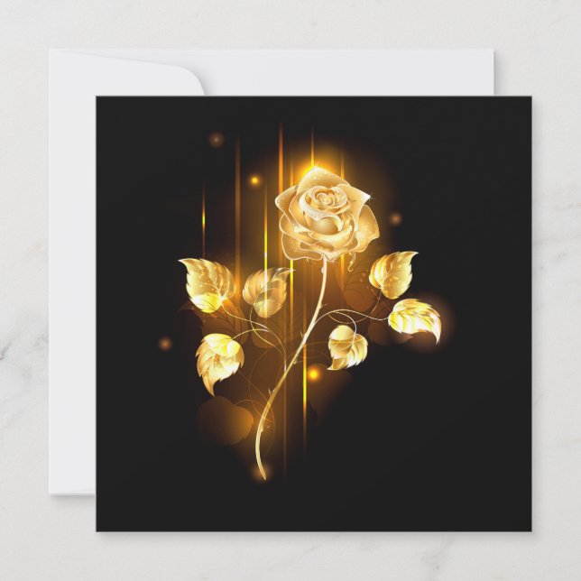 Golden rose ( gold rose ) invitation (Front)
