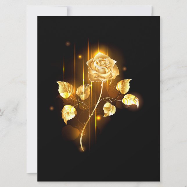 Golden rose ( gold rose ) invitation (Front)