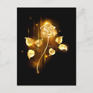 Golden rose ( gold rose ) invitation postcard