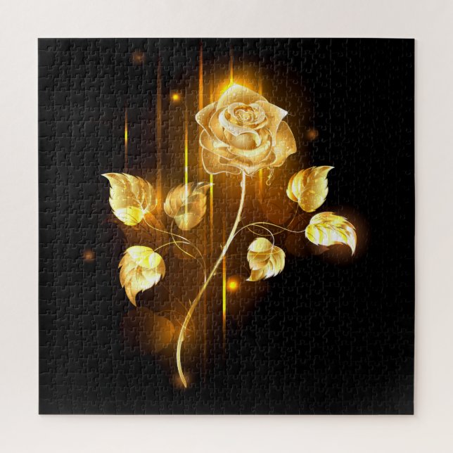 Golden rose ( gold rose ) jigsaw puzzle (Vertical)