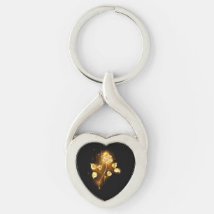 Golden rose ( gold rose ) key ring
