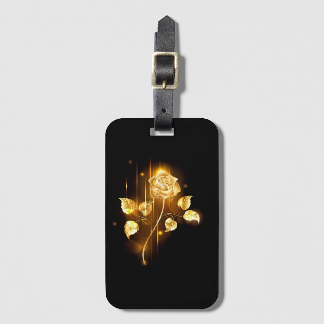 Golden rose ( gold rose ) luggage tag (Front Vertical)