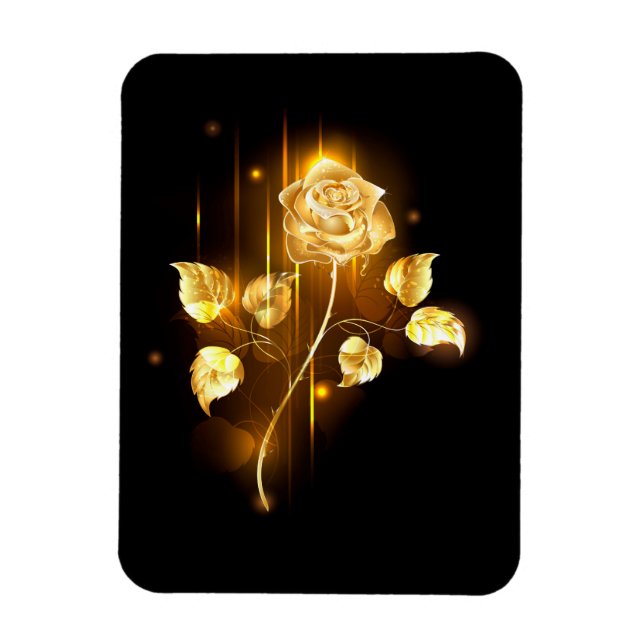 Golden rose ( gold rose ) magnet (Vertical)