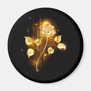 Golden rose ( gold rose ) magnet