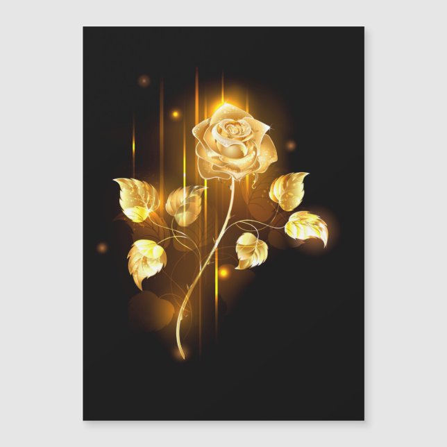 Golden rose ( gold rose ) magnetic invitation (Front)
