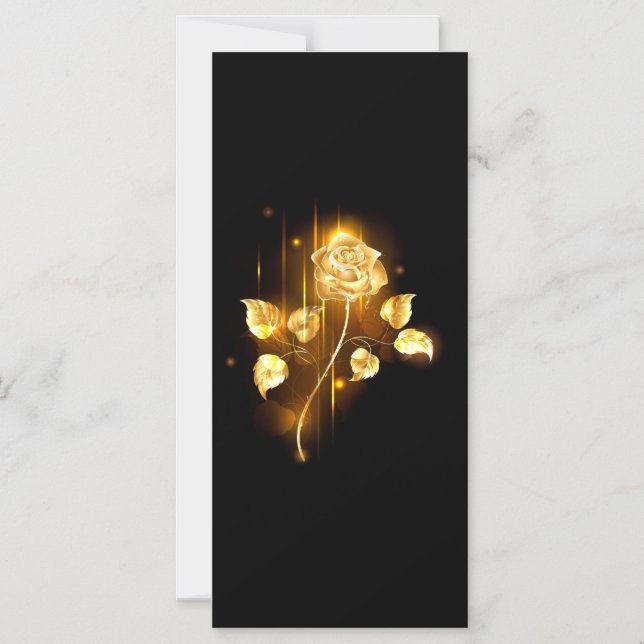 Golden rose ( gold rose ) magnetic invitation (Front)