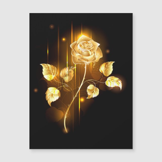 Golden rose ( gold rose ) magnetic invitation (Front)