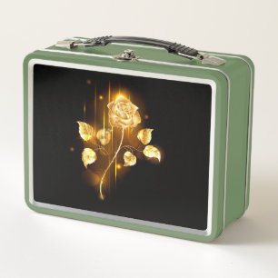 Golden rose ( gold rose ) metal lunch box
