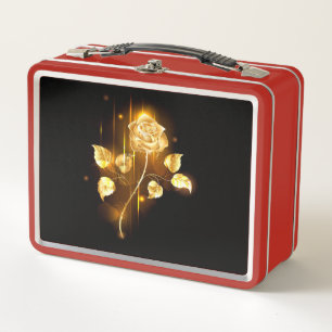 Golden rose ( gold rose ) metal lunch box