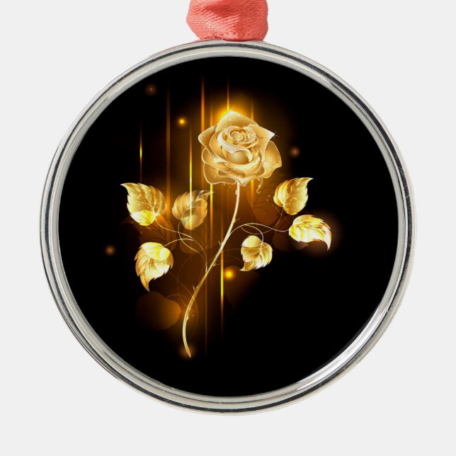 Golden rose ( gold rose ) metal tree decoration (Front)
