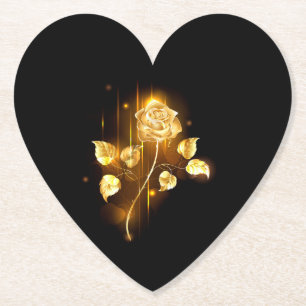 Golden rose ( gold rose ) paper coaster