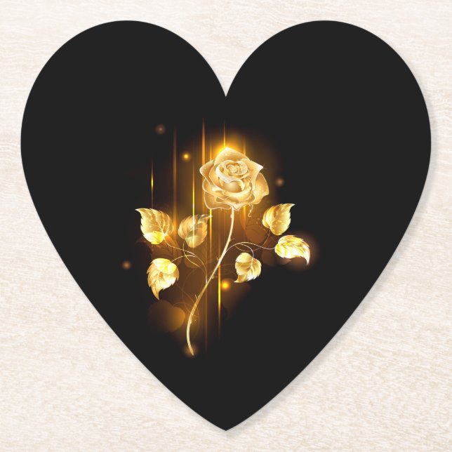 Golden rose ( gold rose ) paper coaster (Front)
