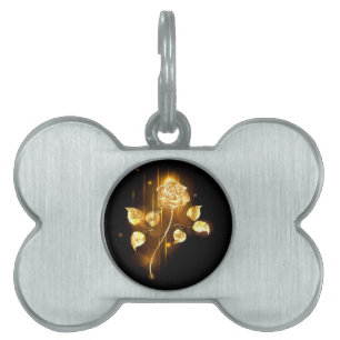 Golden rose ( gold rose ) pet ID tag