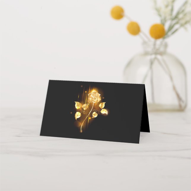 Golden rose ( gold rose ) place card (Front)