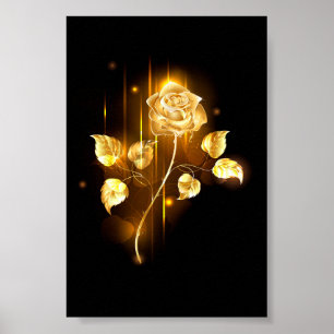 Golden rose ( gold rose ) poster