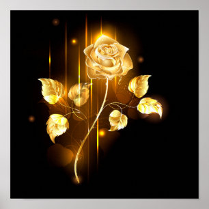 Golden rose ( gold rose ) poster