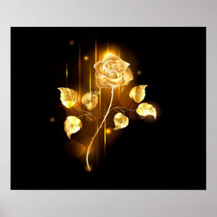Golden rose ( gold rose ) poster