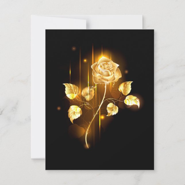 Golden rose ( gold rose ) RSVP card (Front)