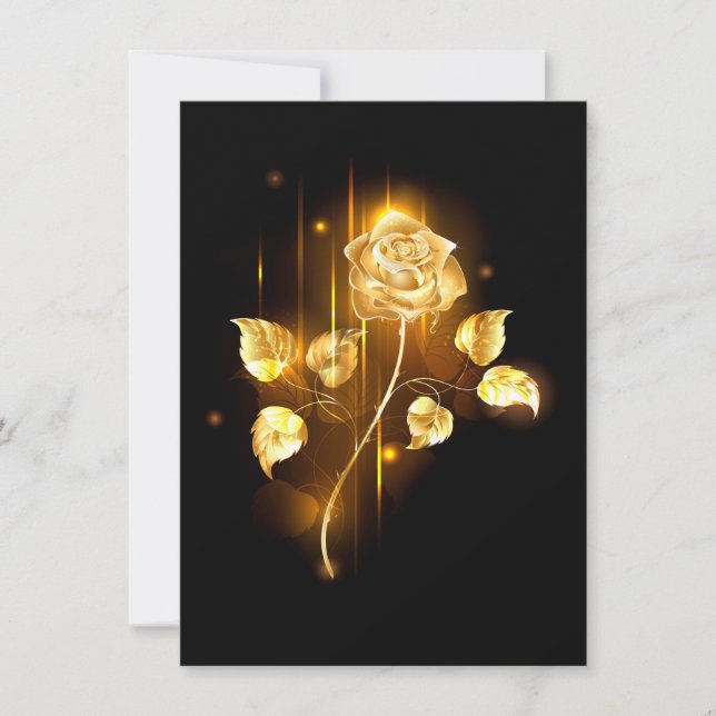 Golden rose ( gold rose ) save the date (Front)
