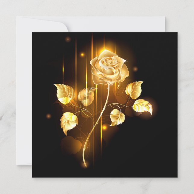 Golden rose ( gold rose ) save the date (Front)