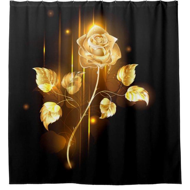 Golden rose ( gold rose ) shower curtain (Front)