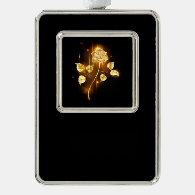 Golden rose ( gold rose ) silver plated framed ornament (Front)