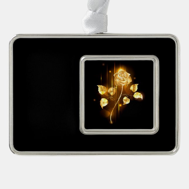 Golden rose ( gold rose ) silver plated framed ornament (Front)