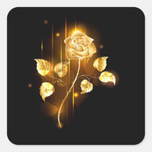 Golden rose ( gold rose ) square sticker