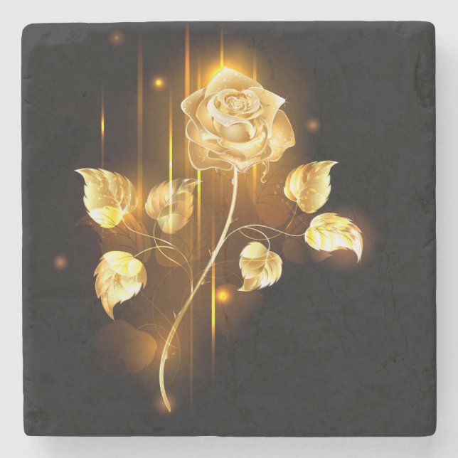 Golden rose ( gold rose ) stone coaster (Front)