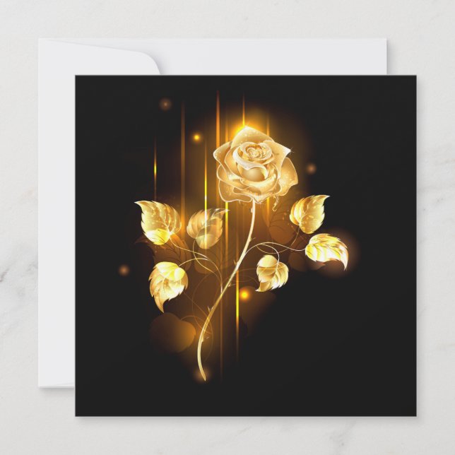 Golden rose ( gold rose ) thank you card (Front)