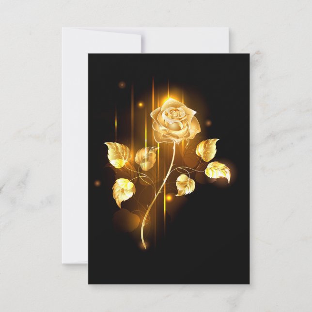Golden rose ( gold rose ) thank you card (Front)