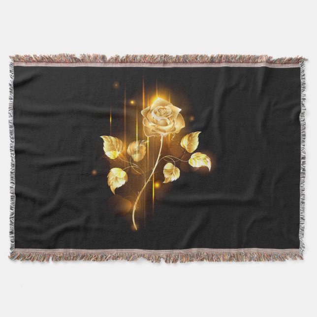 Golden rose ( gold rose ) throw blanket (Front)