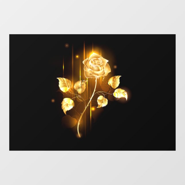 Golden rose ( gold rose ) window cling (Sheet)