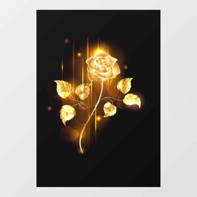 Golden rose ( gold rose ) window cling (Sheet)