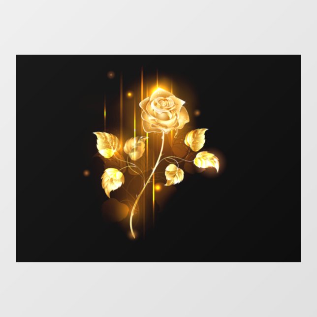 Golden rose ( gold rose ) window cling (Sheet)