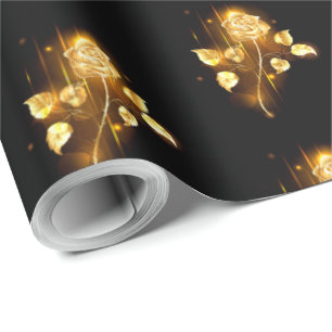 Golden rose ( gold rose ) wrapping paper