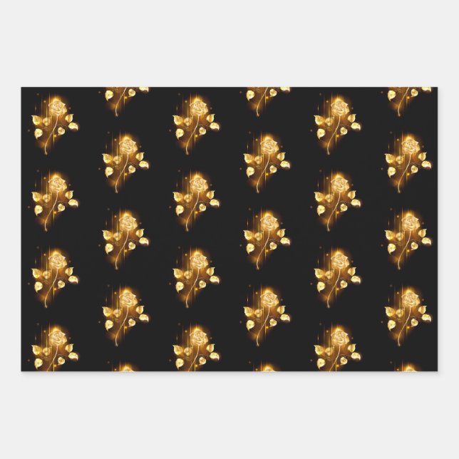 Golden rose ( gold rose ) wrapping paper sheet (Front)