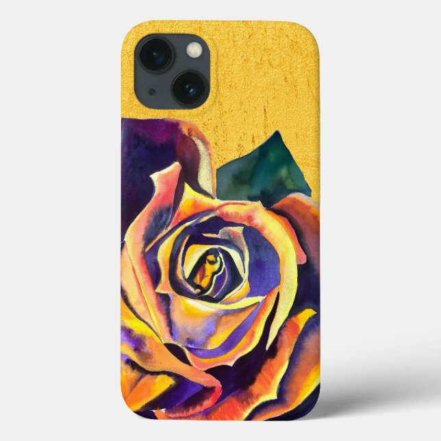 Golden Rose Gothic watercolor art Case-Mate iPhone Case (Back)